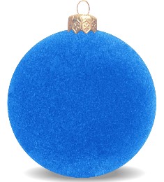 Weihnachtskugel samt beflockt blau