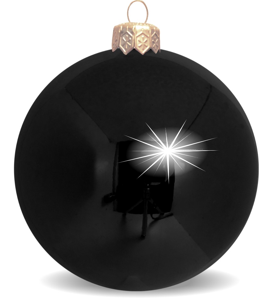 Weihnachtskugel Kunststoff schwarz glanz